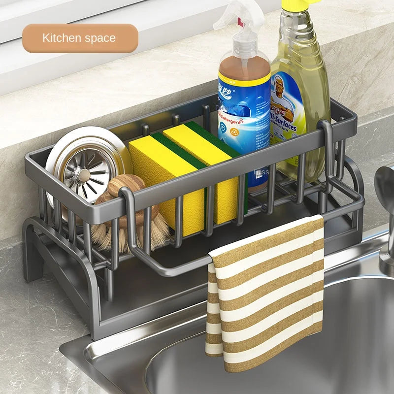 Kitchen Shelf Cleaning Cloth Storage Draining Rack Household Detergent Sponge Rack Water Sink Water Sink Water Sink Artifact - Problems Solved