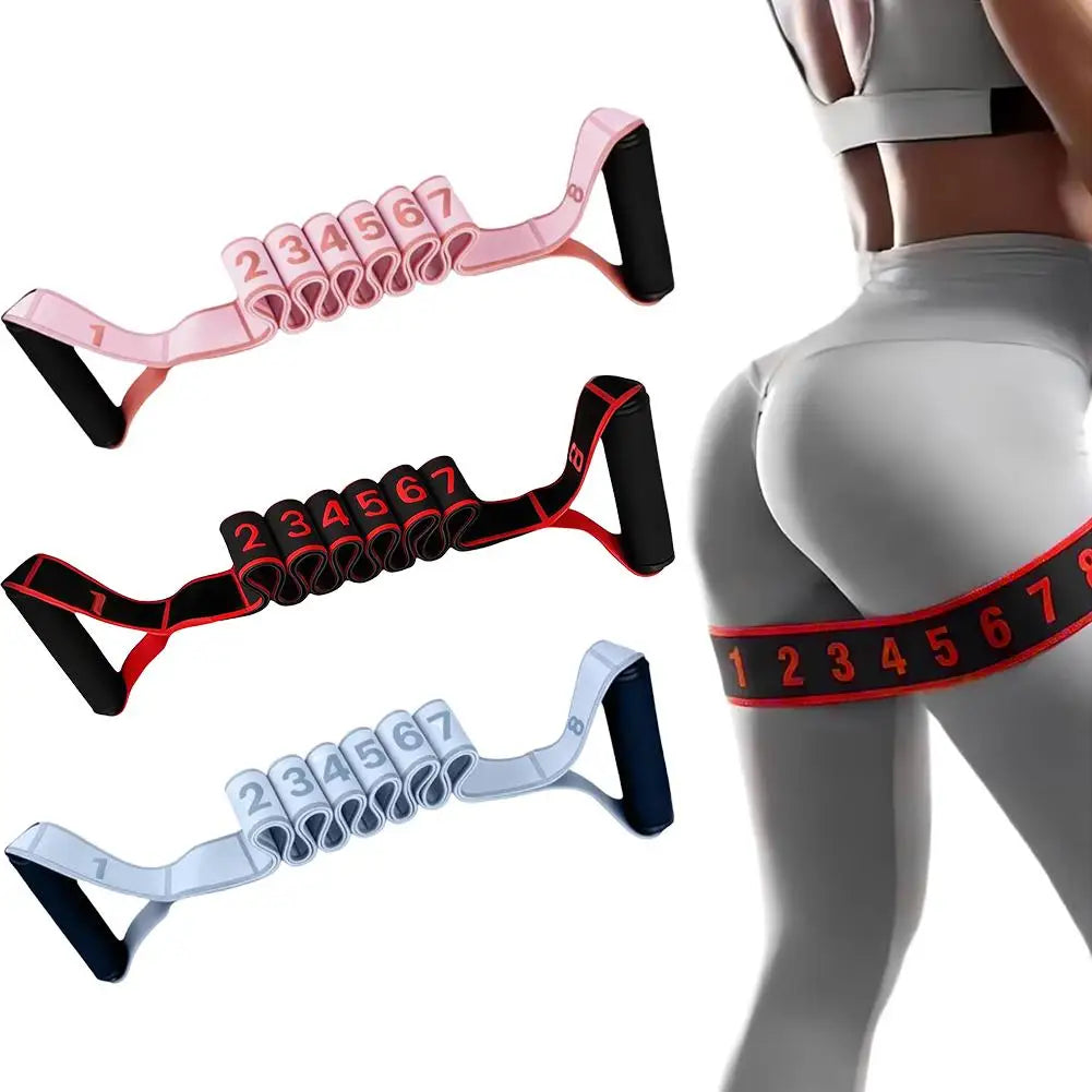 Fitness Resistance Band For Yoga Pilates Stretching Fitness Training 8 Adjustable Resistance Level Digital Marking Fitness Suppl - Problems Solved