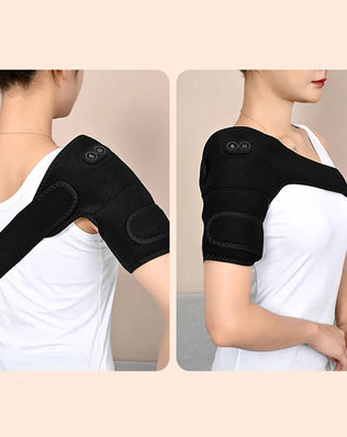 Heated Massage Brace for Shoulder & Knee - USB Rechargeable Support Strap with 3 Heat & Vibration Levels - Problems Solved
