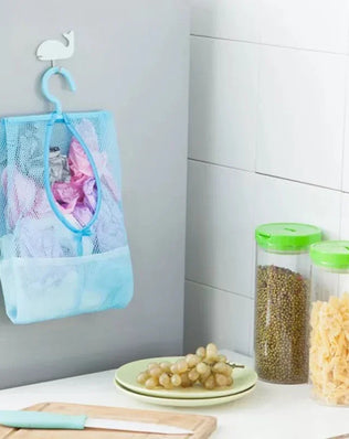 Bathroom Kids Toys Storage Bag Multifunctional Mesh Net Bag Makeup Organizer Drying Rack Balcony Socks Clothes Storage Basket - Problems Solved