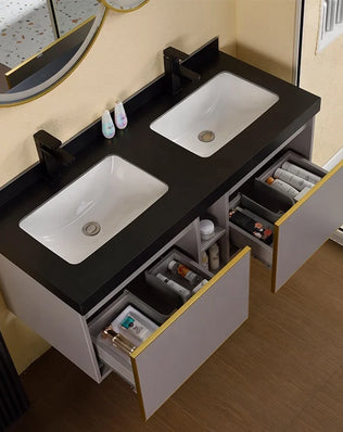 Wall-hung Bathroom Vanities Furniture Mounted Bathroom Waterproof Mirror Cabinet Double Wash Bathroom Cabinet - Problems Solved