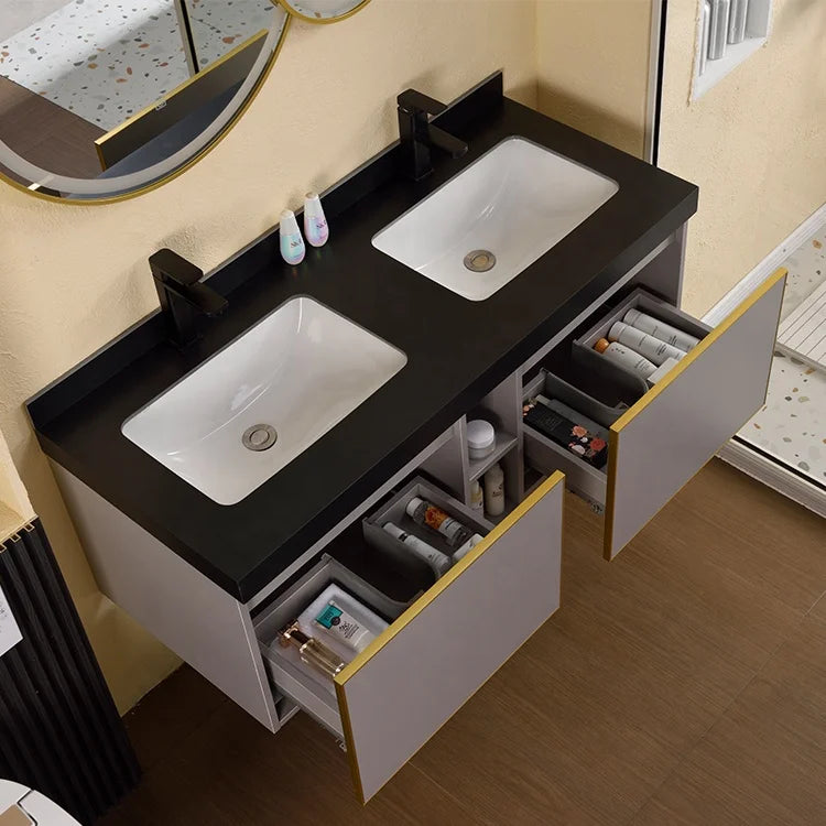 Wall-hung Bathroom Vanities Furniture Mounted Bathroom Waterproof Mirror Cabinet Double Wash Bathroom Cabinet - Problems Solved