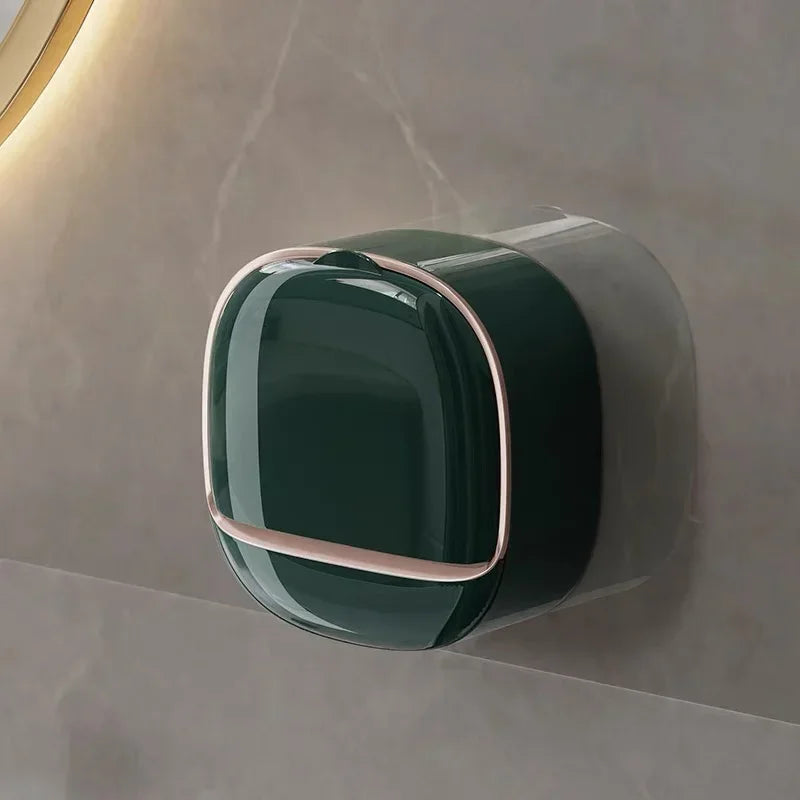 Bathroom Drain Soap Box Wall Mounted ABS Soap Box with Lid Waterproof Soap Dish Dishes Storage Box Travel Organizer Case Storage - Problems Solved