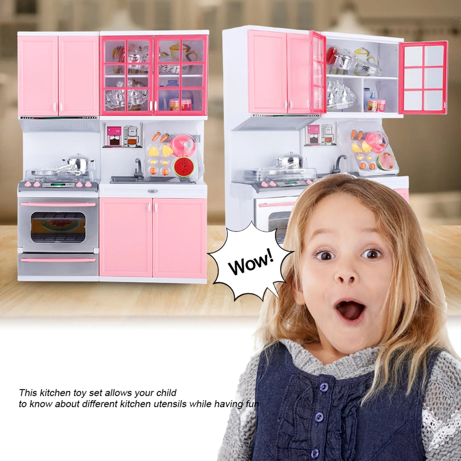 Kitchen Play Toys Children  Mini Kitchen Pretend Role Play  Set Funny Kitchenware Playing House Gifts for children Girls - Problems Solved