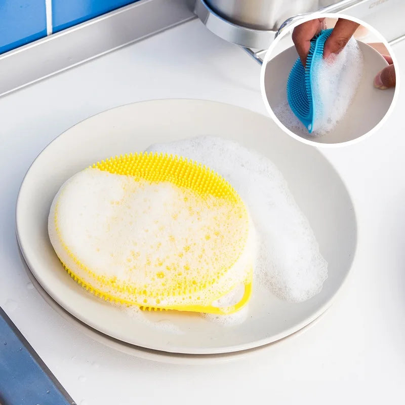 10PCS Kitchen Gadgets Round Silicone Magic Cleaning Brushes - Problems Solved
