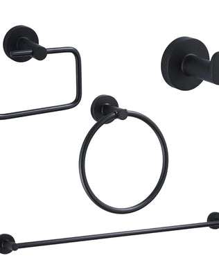 Bathroom Hardware Black Robe Hook Towel Rail Bar Rack Bar Shelf Tissue Paper Holder