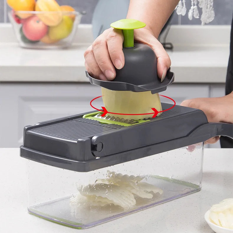 Kitchen artifact, vegetable cutting artifact, multifunctional slicer, slicer, slicer, kitchen utensil - Problems Solved