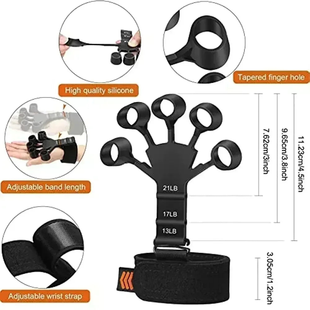 6 Resistance Levels Hand Grip Hand Strength Trainer Rehabilitation Physical Tools Fitness Finger Gripper Gym Expander Portable - Problems Solved