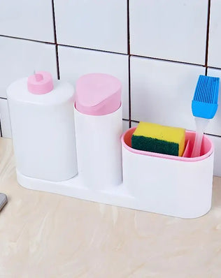 Bathroom Storage Rack For Cleaning Rack Washing Sponge Brush Sink Detergent Soap Dispenser Bottle Kitchen Organizer Gadgets - Problems Solved