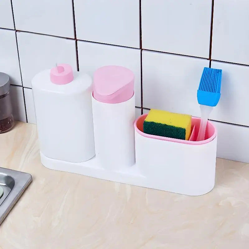 Bathroom Storage Rack For Cleaning Rack Washing Sponge Brush Sink Detergent Soap Dispenser Bottle Kitchen Organizer Gadgets - Problems Solved