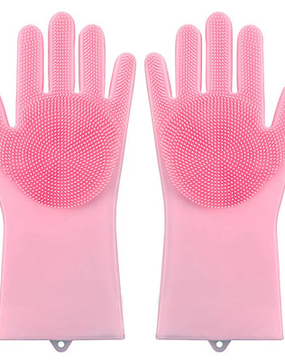 Pet Grooming Cleaning Gloves Dog Cat Bathing Shampoo Glove Scrubber Magic Dishwashing Cleanner Sponge Silicon Hair Removal Glove - Problems Solved