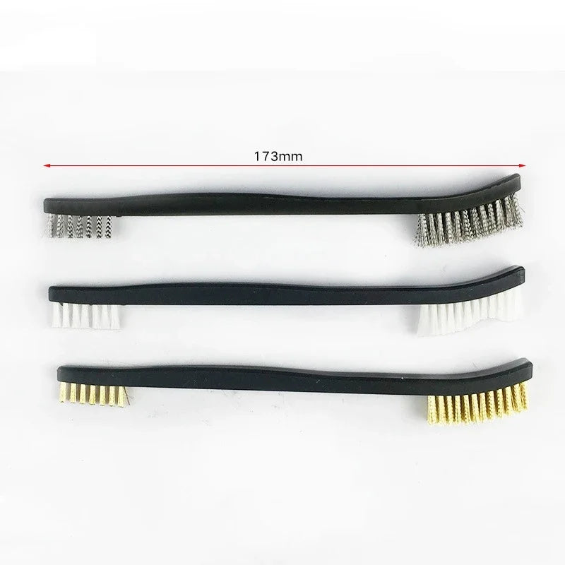 Cleaning Tool Double-end Mini Wire Brush Set Stainless Steel Brass Nylon Cleaning Polishing Detail Metal Rust Brush - Problems Solved