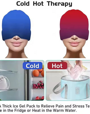 Migraine Relief Hat headache hat Gel Hot Cold Therapy Ice Cap For Relieve Pain Ice Hat Eye Mask Stress Pressure Pain Relief - Problems Solved