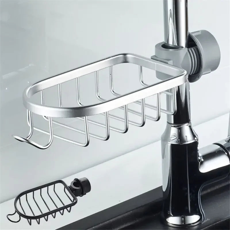 Bathroom Shelf Black Shower Storage Basket Storage Rack Adjustable Faucet - Problems Solved