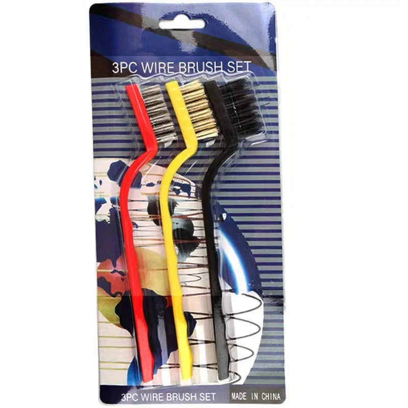 3pcs/gas stove cleaning brush stove range hood cleaning brush household kitchen dead corner decontamination wire brush - Problems Solved