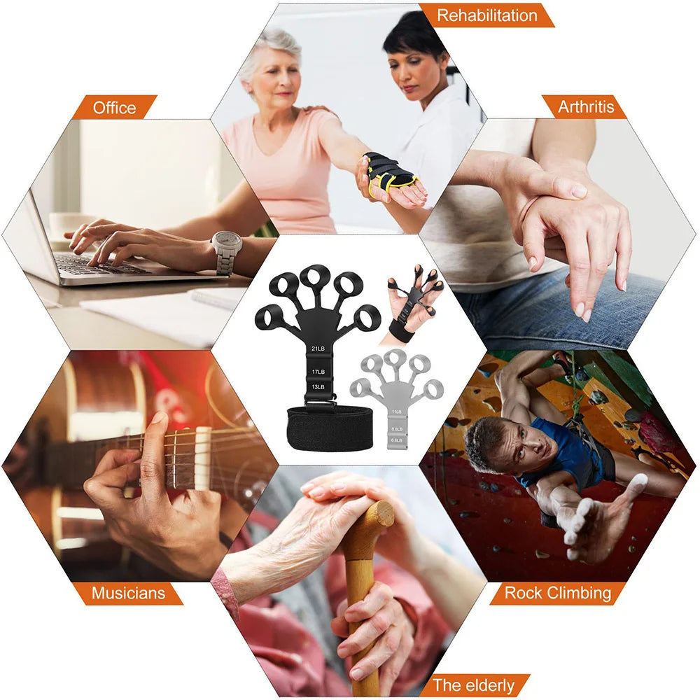 6 Resistance Levels Hand Grip Hand Strength Trainer Rehabilitation Physical Tools Fitness Finger Gripper Gym Expander Portable - Problems Solved