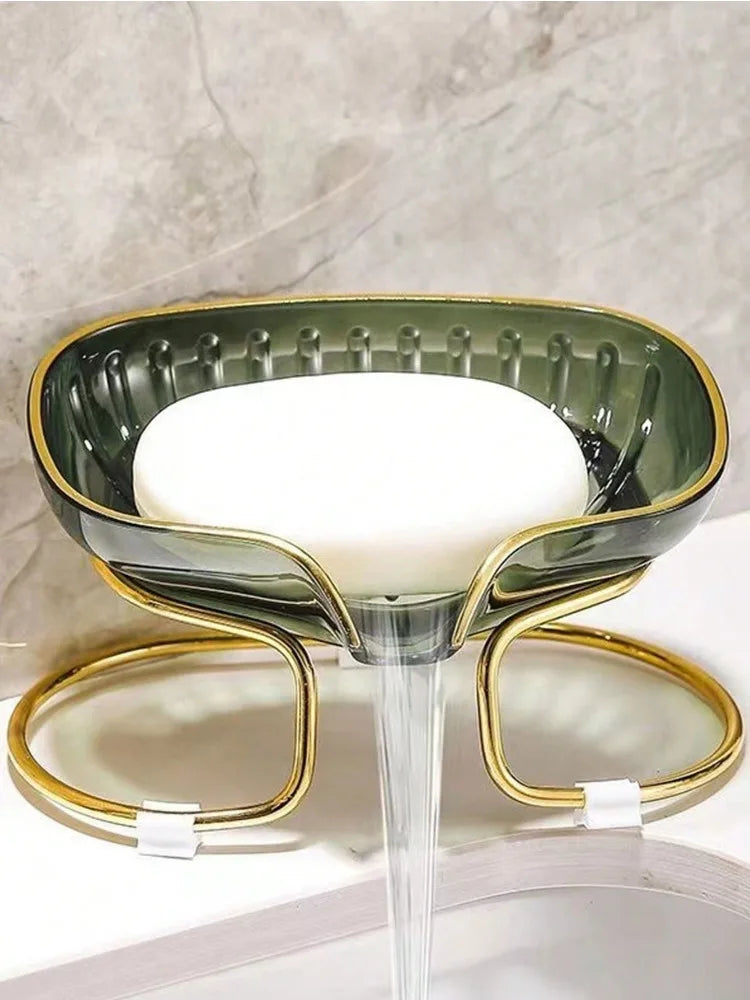 Bathroom Soap Dish Light Luxury Toilet Shower Soap Holder with Drain Water Soap Storage Case Tray Container Bathroom Gadgets - Problems Solved