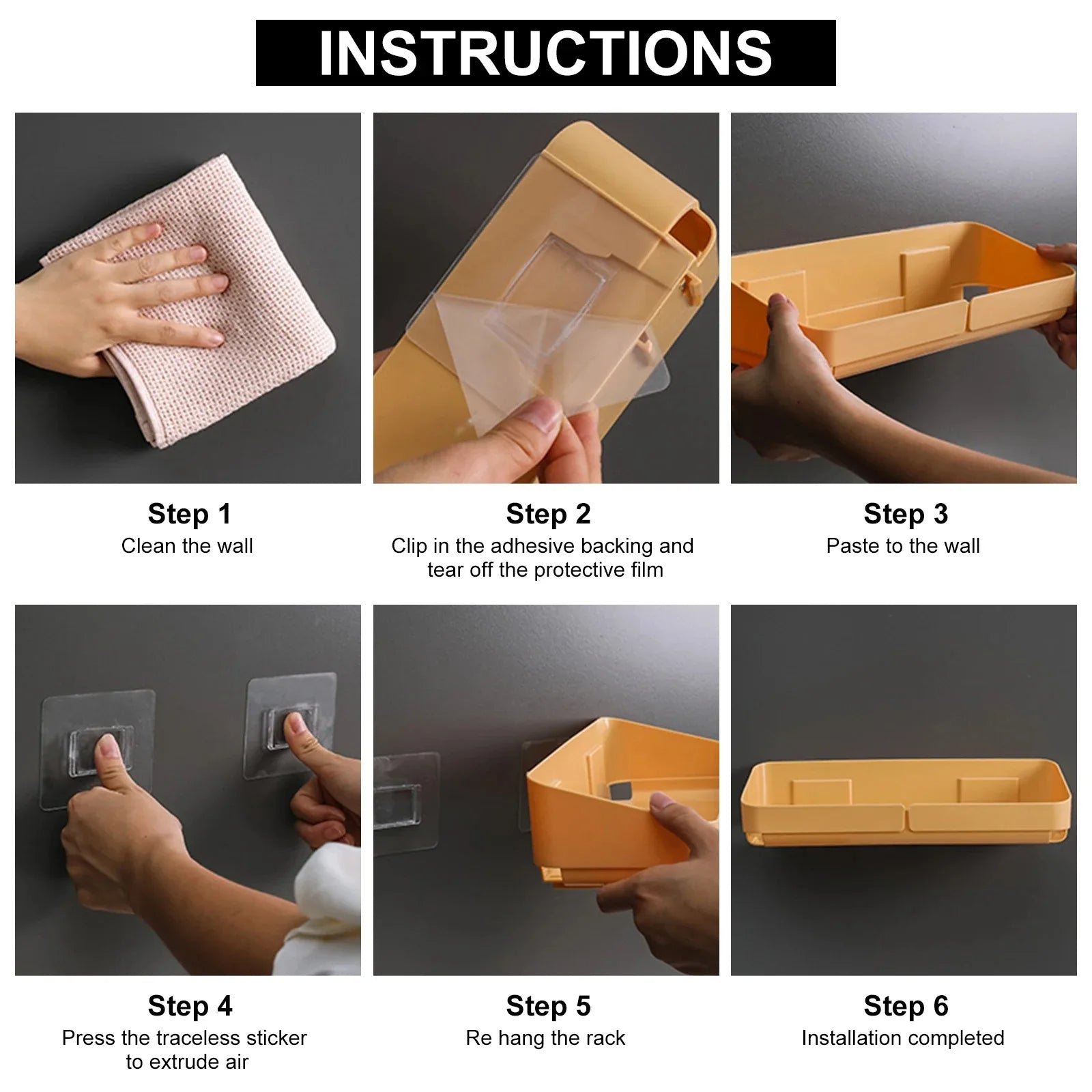 Bathroom  Kitchen Convenience Rack Shelf Makeup Storage Organizer Cosmetics Shampoo Rack Shower Shelf Wall Spice No Drilling - Problems Solved