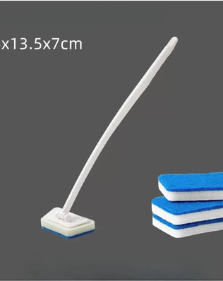 Cleaning Brushes  Bathroom Accessories Wall Cleaning Sponge Hanging Long Handle Removable Floor Bathtub Home Household - Problems Solved