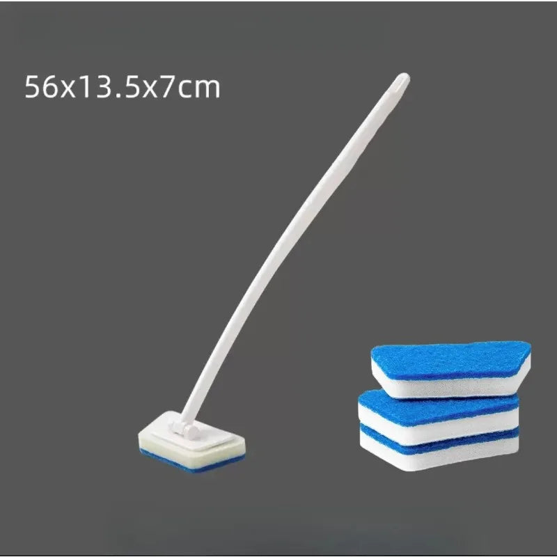 Cleaning Brushes  Bathroom Accessories Wall Cleaning Sponge Hanging Long Handle Removable Floor Bathtub Home Household - Problems Solved