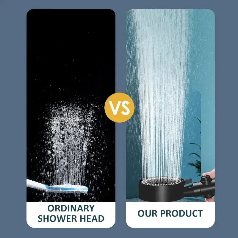 Bathroom Shower Accessories  - Adjustable High Pressure Shower Head 5 Modes with Hose Water Saving One-Key Stop Spray Nozzle - Problems Solved