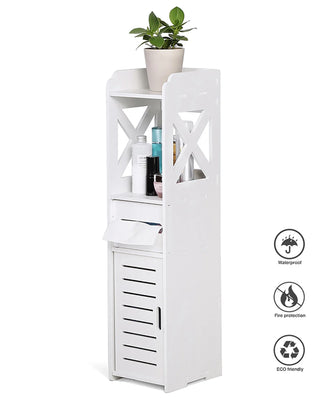 Bathroom Cabinet White Wooden Bathroom Cabinet Toilet Storage Shelf  Organizer Toilet Cabinet Wooden Bathroom Cabinet - Problems Solved