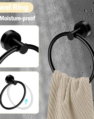 5-piece wall mounted hardware bathroom accessories, stainless steel towel bar, towel ring, toilet paper holder hook bathroom kit - Problems Solved
