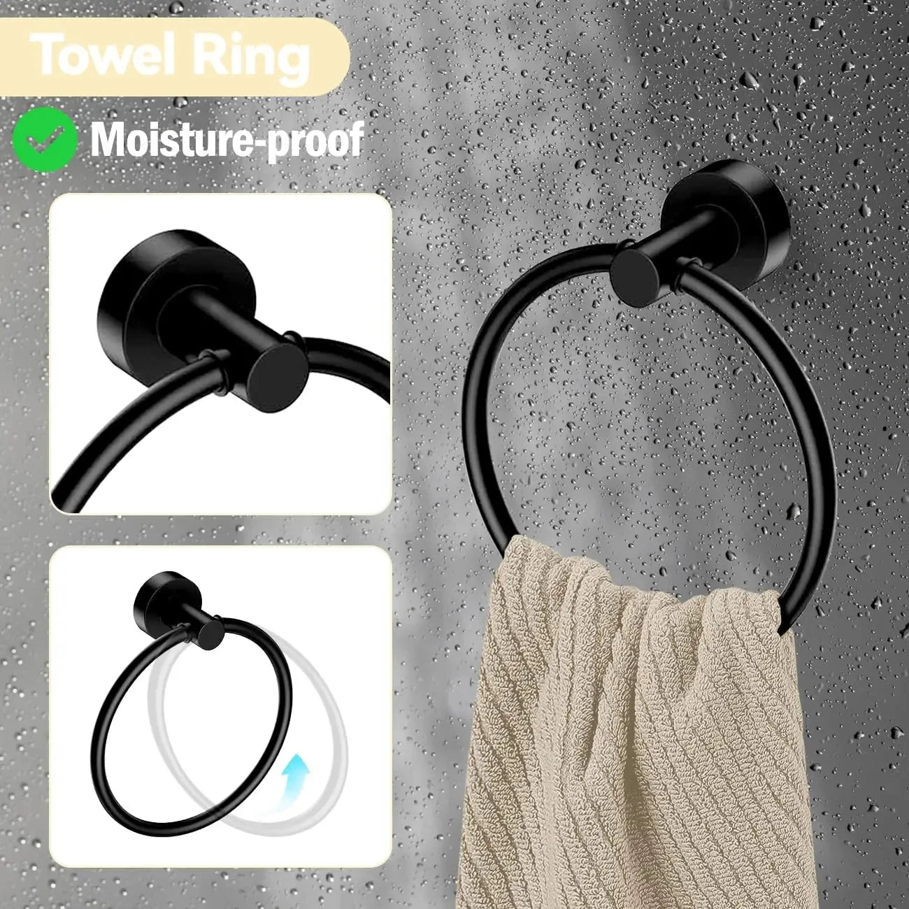 5-piece wall mounted hardware bathroom accessories, stainless steel towel bar, towel ring, toilet paper holder hook bathroom kit - Problems Solved