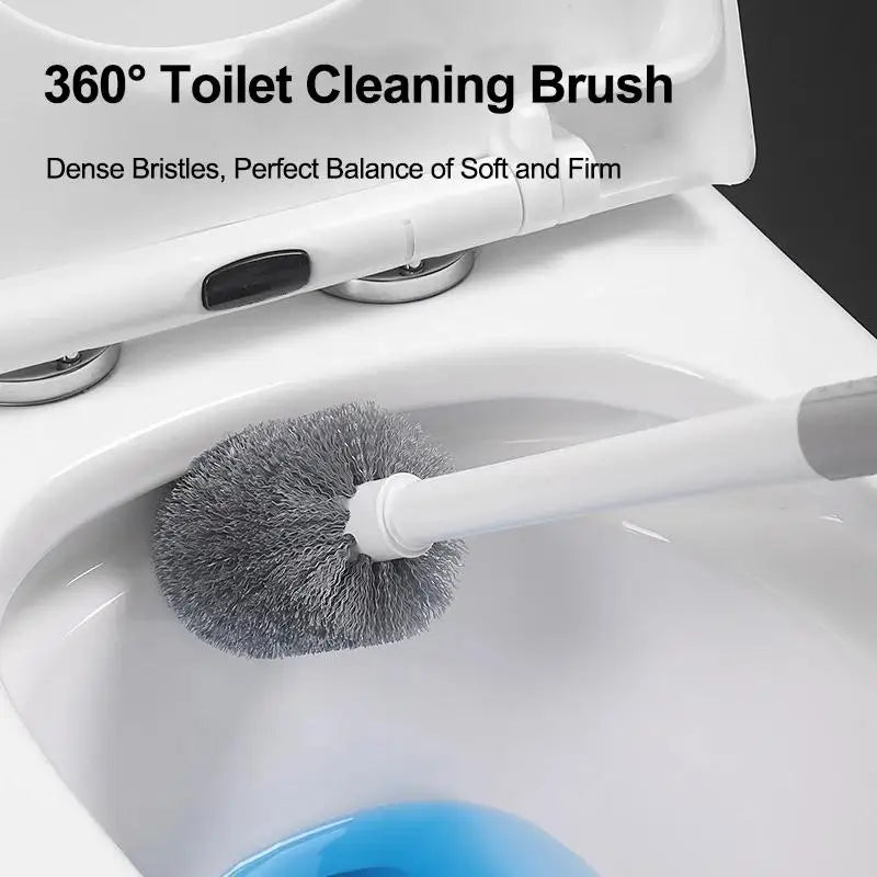 Bathroom Cleaning Made Easy with 4-In-1 Multifunctional Toilet Brush, Full 360° No Dead Corner Cleaning Set. - Problems Solved