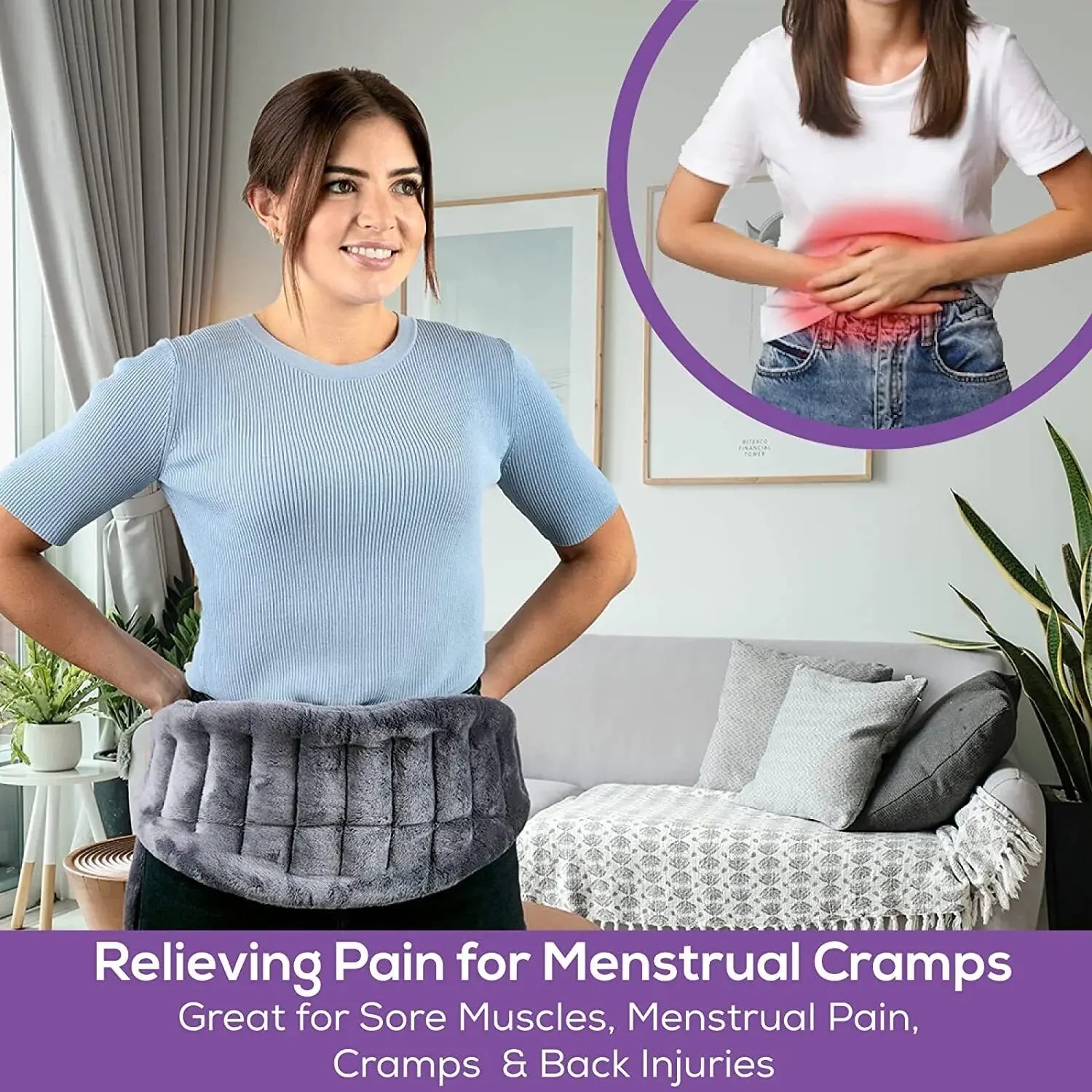 Pain Relief Heating Pad Microwave Hot Wrap Belt Double Sided Fleece for Neck Shoulder Back Soothing Muscle Ache Home Use - Problems Solved