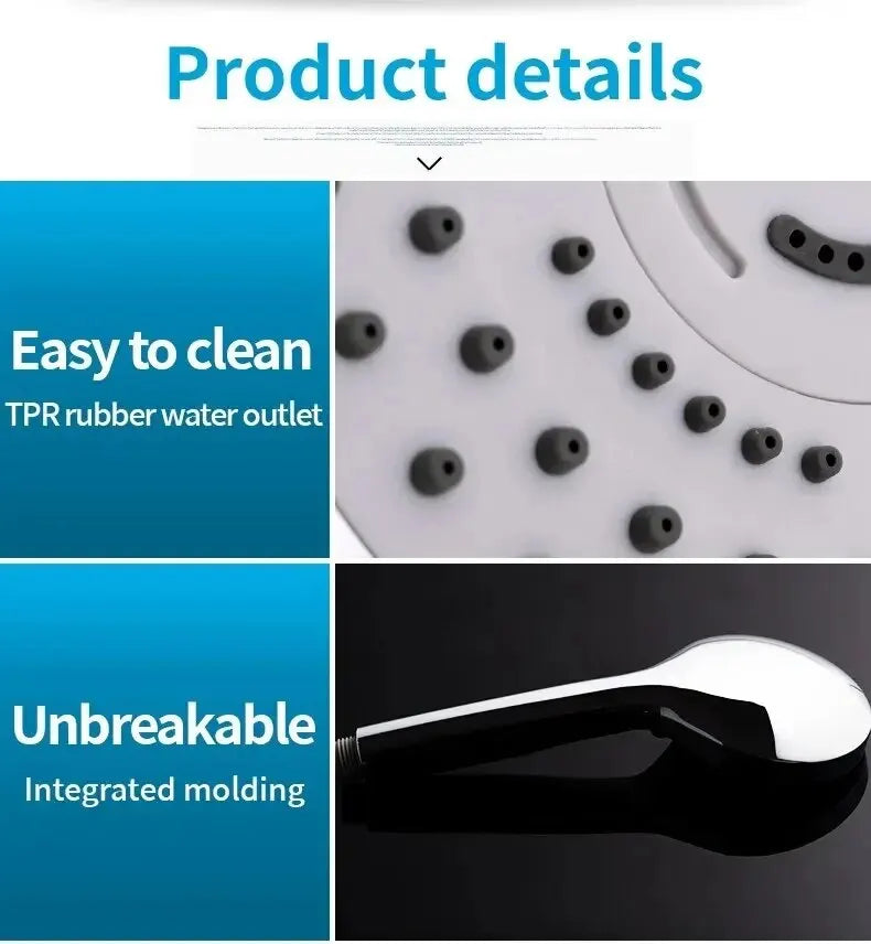 Bathroom Pressurized Hand Shower Package Accessories Shower Nozzle Large Water Output 5 Models Universal Adaptation Save Water - Problems Solved