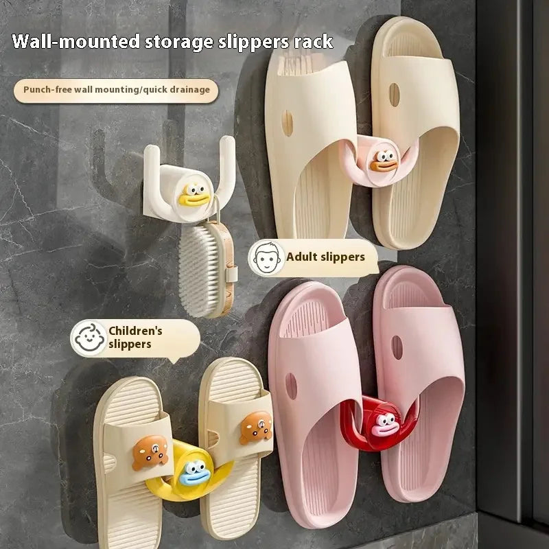 1Pc Cartoon Slippers Hook Bathroom Slipper Rack Shower Storage Organizer Shoe Holder Drainage Stand for Bathrooms and Bedrooms - Problems Solved