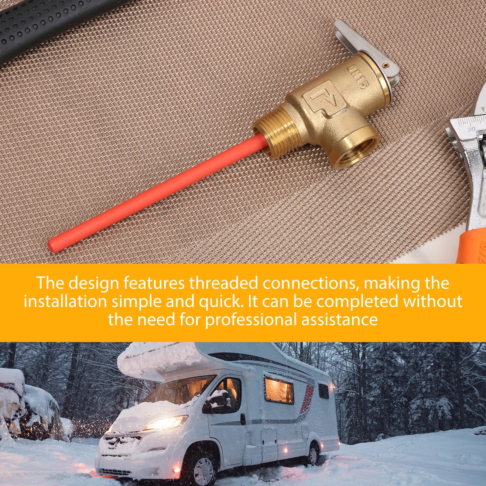1/2" NPT or 3/4" NPT RV Temperature and Pressure Relief Valve Brass RV Water Heater Temperature and Pressure Relief Valve - Problems Solved