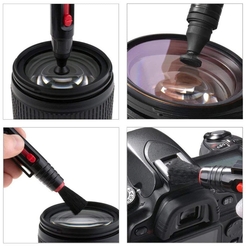 6-in-1 Camera Cleaning Kits Professional Air Blower DSLR Lens Cloth Pen Brush Cleaning Tool for CCD Sensor Lens Keyboards - Problems Solved