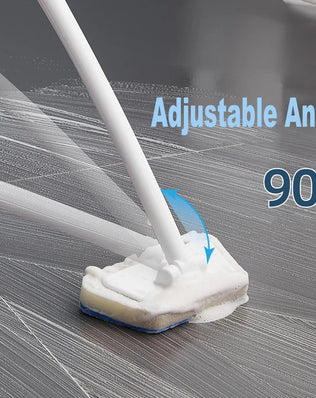 Problems Solved bathroom sponge cleaning brush with long handle, multi-functional tool for scrubbing sinks, tubs, and tiles.