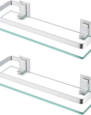 Glass Shelf Bathroom Items Bore Storage Shower Organiser Accessories Organizers Wall Shelves Hardware Fixture Home Improvement - Problems Solved