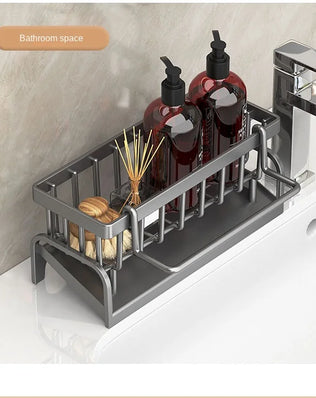 Kitchen Shelf Cleaning Cloth Storage Draining Rack Household Detergent Sponge Rack Water Sink Water Sink Water Sink Artifact - Problems Solved