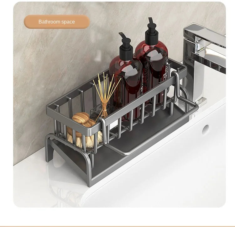 Kitchen Shelf Cleaning Cloth Storage Draining Rack Household Detergent Sponge Rack Water Sink Water Sink Water Sink Artifact - Problems Solved