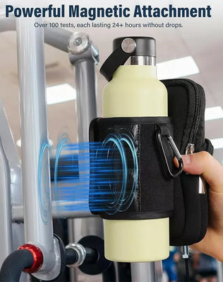 Magnetic Gym Handbag, Portable Key and Phone Holder with Cup Sleeve, Wall-Mounted Fitness Organizer Bag for Workout Essentials - Problems Solved