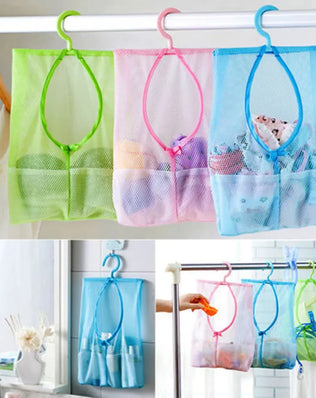 Bathroom Kids Toys Storage Bag Multifunctional Mesh Net Bag Makeup Organizer Drying Rack Balcony Socks Clothes Storage Basket - Problems Solved
