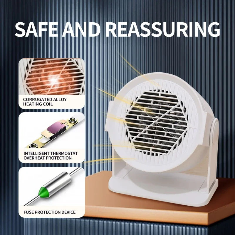Heating and Cooling Small Heater Home Bedroom Dormitory Office Energy Saving Safety Quiet Rotating Shaking Head Electric Heater - Problems Solved