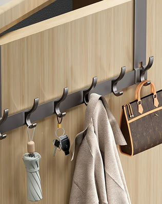 Easy-install aluminum bathroom shower storage rack for towels, space-saving design by Problems Solved.