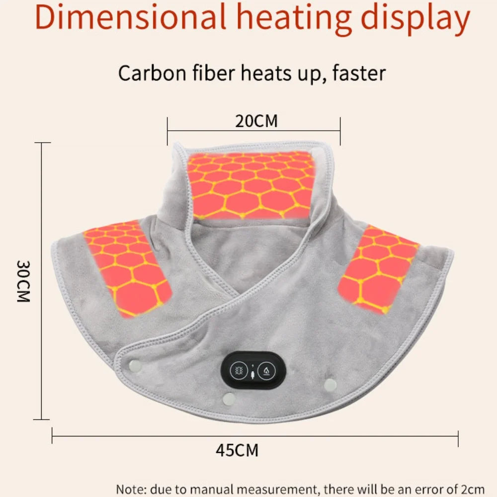 Electric Heating Shoulder Neck Pad Soft Comfortable Thermal Compress Cervical Shawl USB Heated Back Warm Wrap Tool Relief Fatigu - Problems Solved