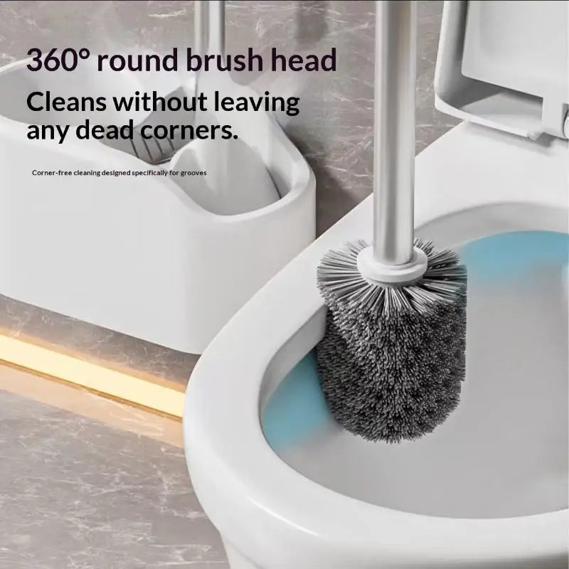 Bathroom Cleaning Made Easy with 4-In-1 Multifunctional Toilet Brush, Full 360° No Dead Corner Cleaning Set. - Problems Solved