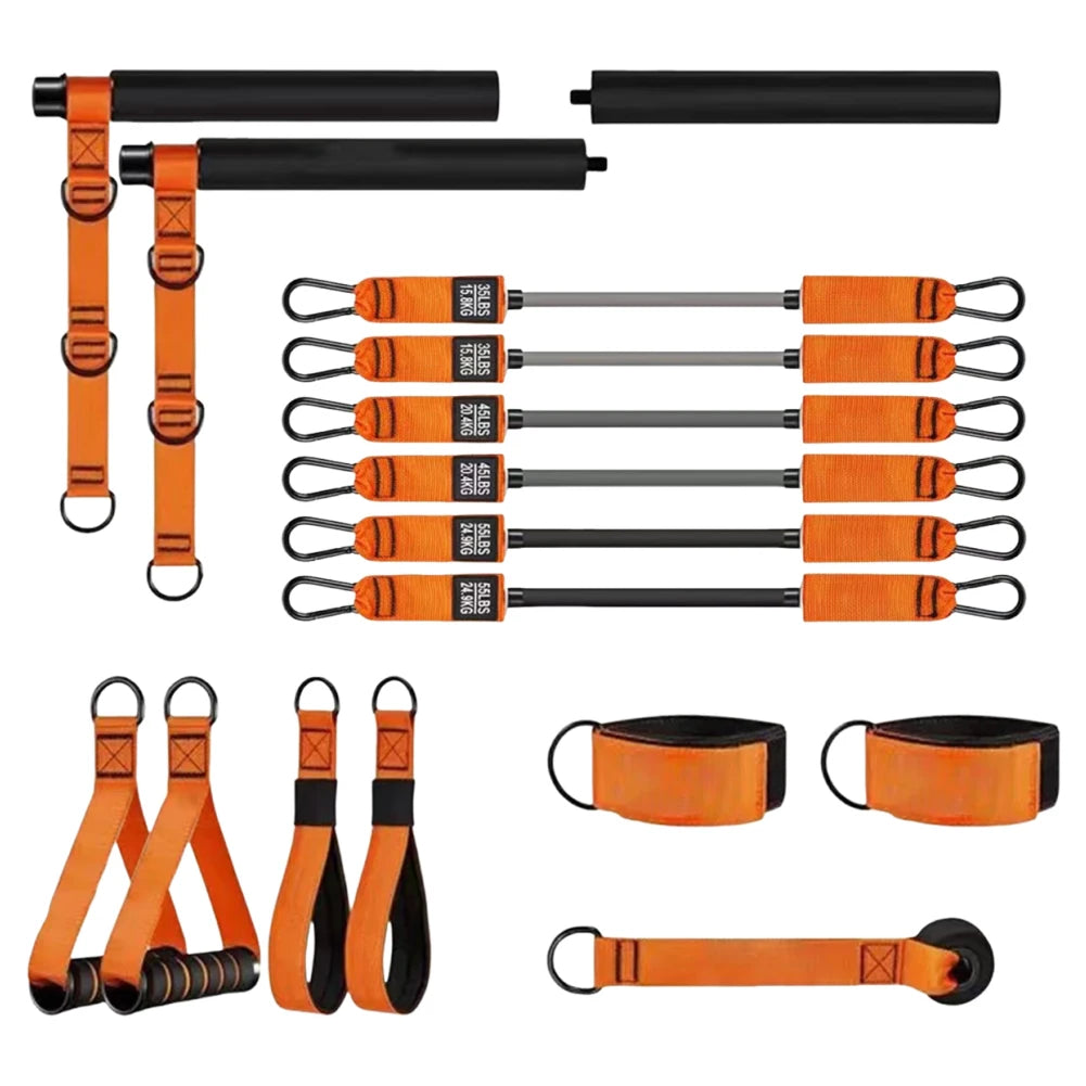 Pilates Bar Kit & Resistance Bands Multifunctional Pilates Bar Portable Yoga Pilates Stick Home Gym Strength Training Equipment - Problems Solved