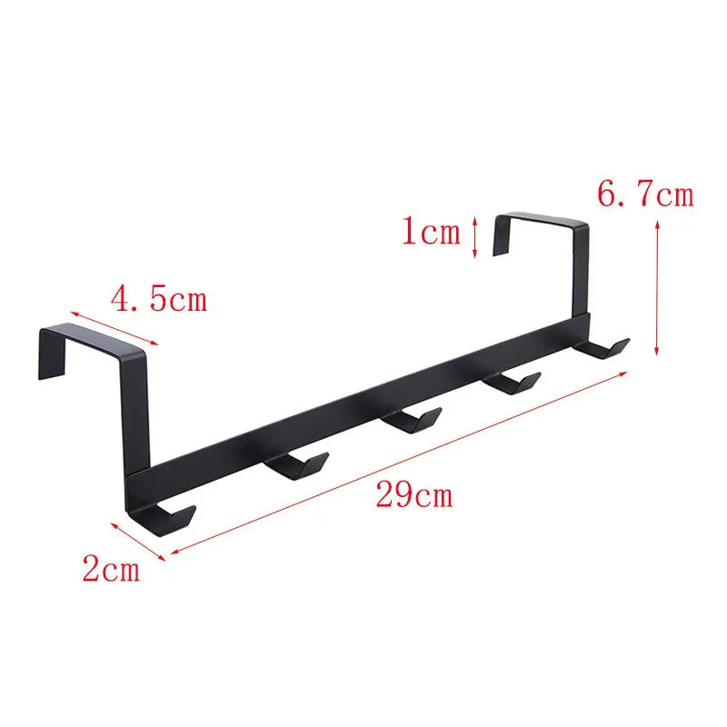 Hooks Over The Door 5 Hooks Home Bathroom Organizer Rack Clothes Coat Hat Towel Hanger Bathroom Kitchen Accessories - Problems Solved