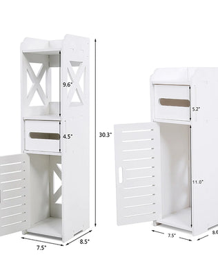 Bathroom Cabinet White Wooden Bathroom Cabinet Toilet Storage Shelf  Organizer Toilet Cabinet Wooden Bathroom Cabinet - Problems Solved