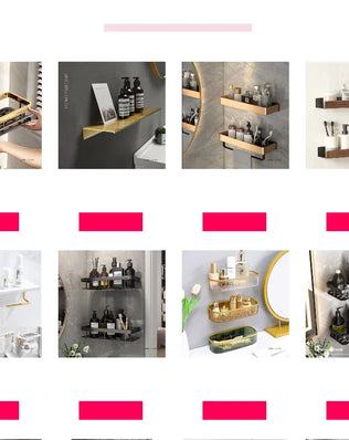 Bathroom White Shelf Rack Wall-mounted Washbasin No-punch Washroom Wall Mounted Cosmetic Storage Transparent Shelf Organiser - Problems Solved