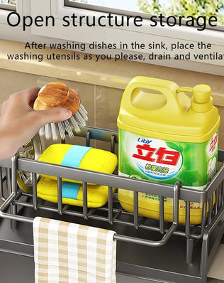 Kitchen Sponge Rack Drain Water Place Dish Soap Organize Rags - Problems Solved