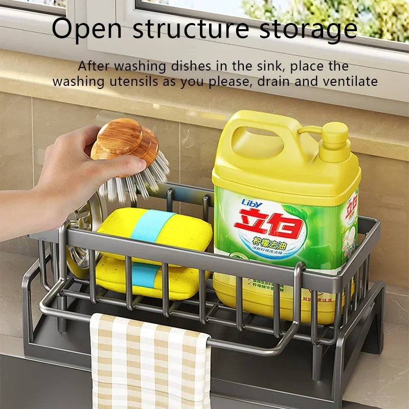 Kitchen Sponge Rack Drain Water Place Dish Soap Organize Rags - Problems Solved